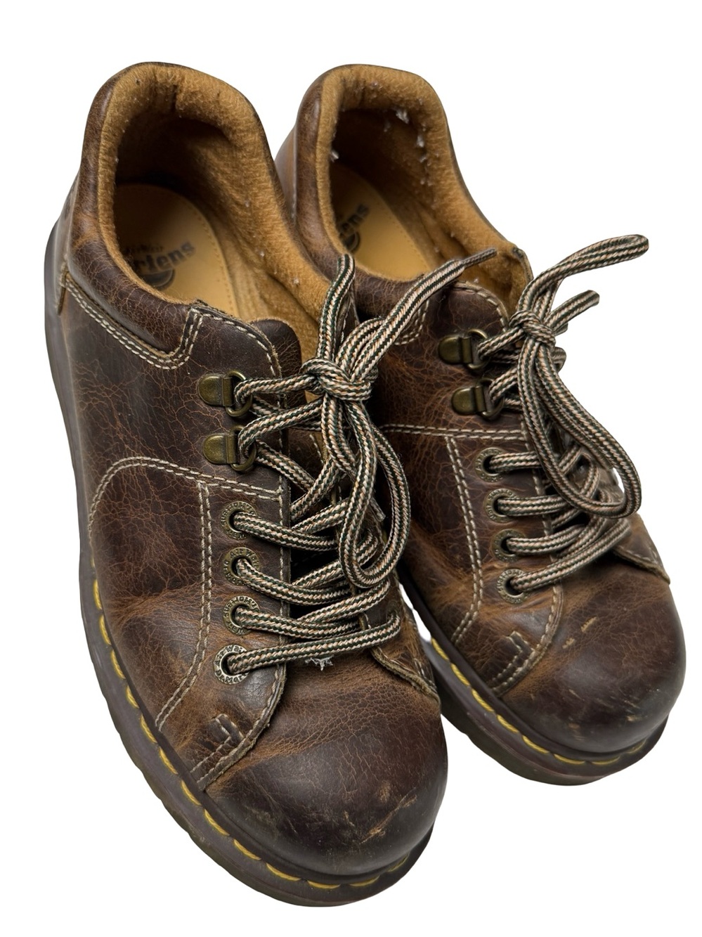 VTG Dr. Martens Doc 10940 Chunky Brown Leather Shoes Grizzly SZ M9 W10 90s Y2K